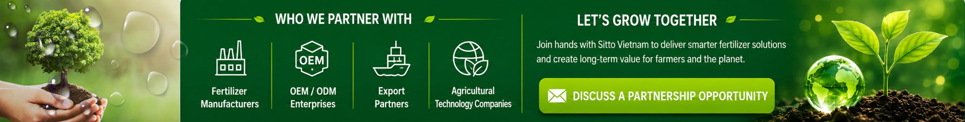 Partnership opportunities for fertilizer manufacturers, OEM partners, exporters and agricultural technology companies