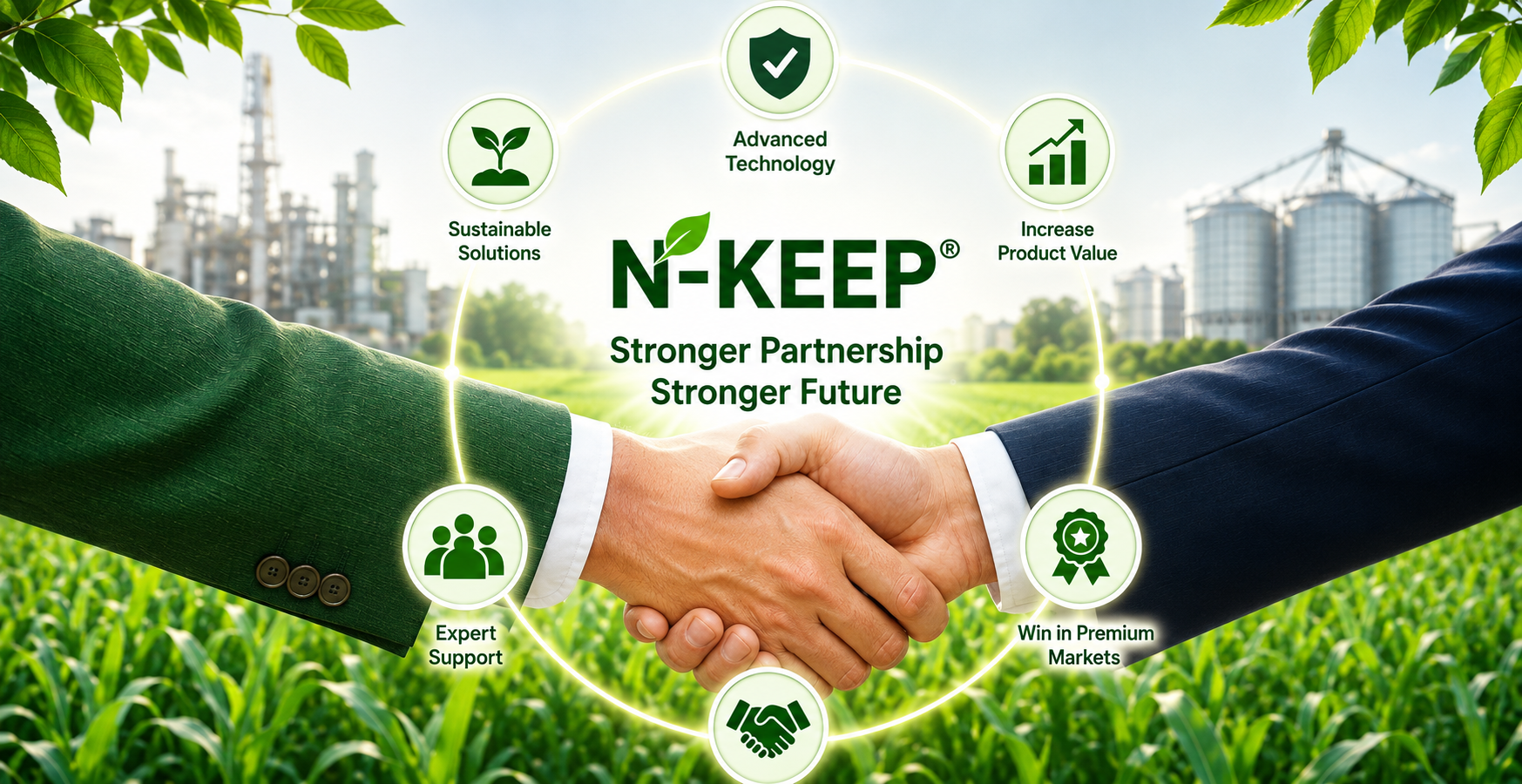 Agricultural technology partnership handshake