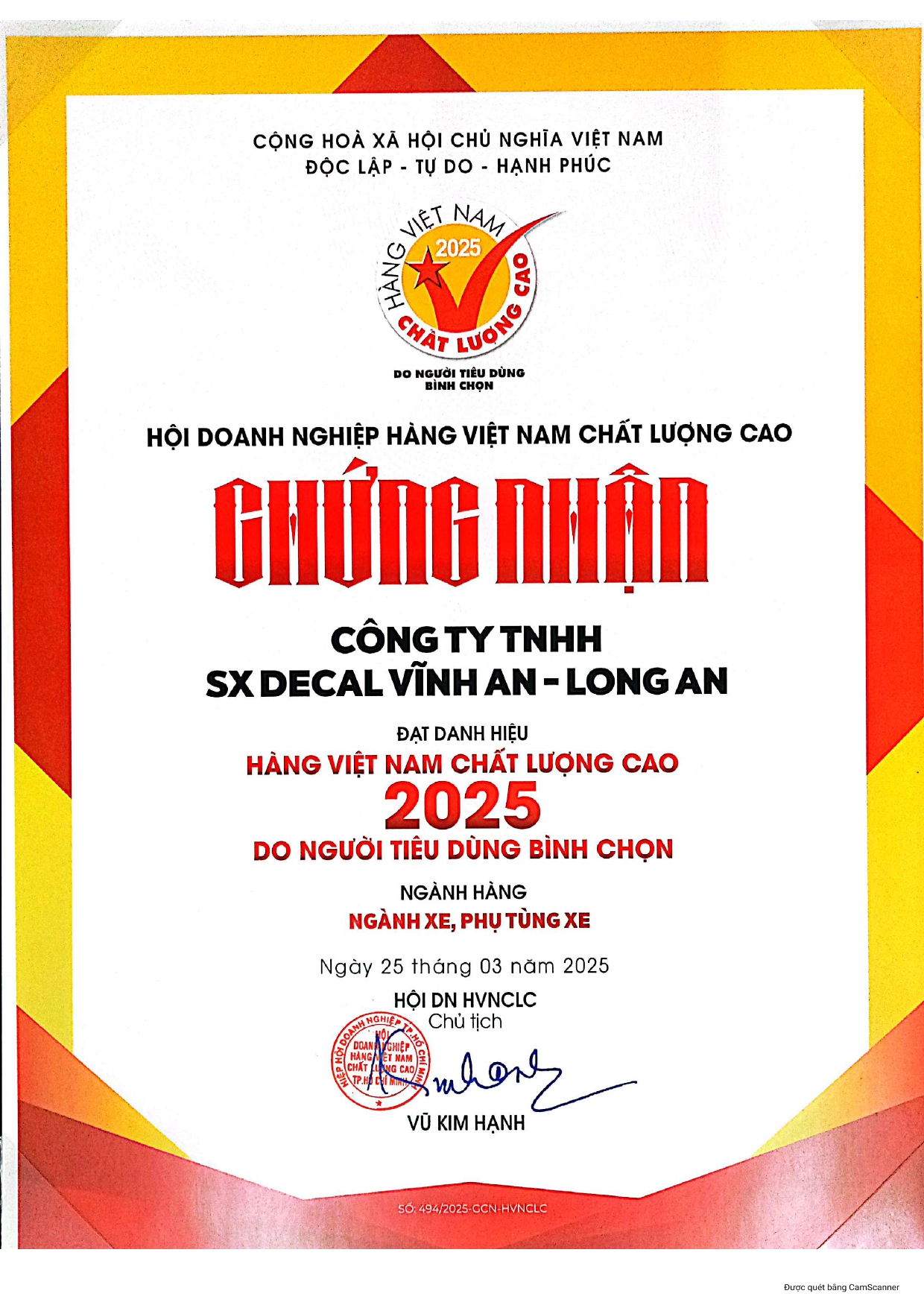Chứng nhận 2