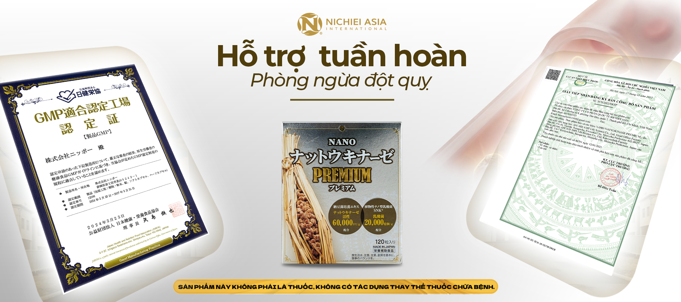 Nano Nattokinase Premium 60.000FU/g | Hỗ trợ ổn định huyết áp - Phòng ngừa đột quỵ, tai biến