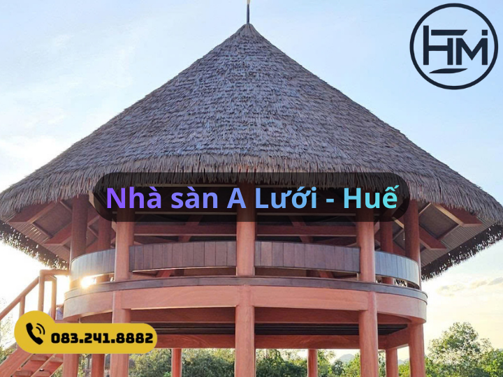 [Nhà sàn A Lưới - Huế] lợp mái rơm nhân tạo
