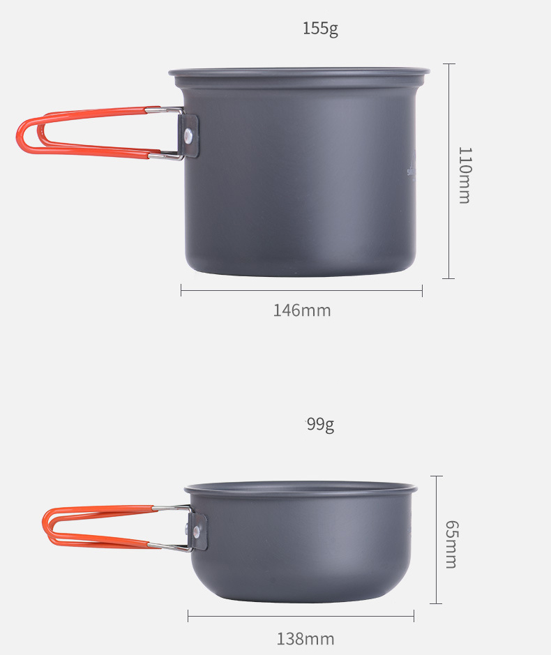 Bộ nồi dã ngoại, du lịch 4 chiếc naturehike NH15T401-G-3