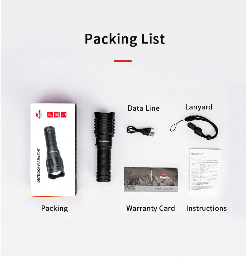 chất liệu đèn pin siêu sáng NatureHike NH20ZM009