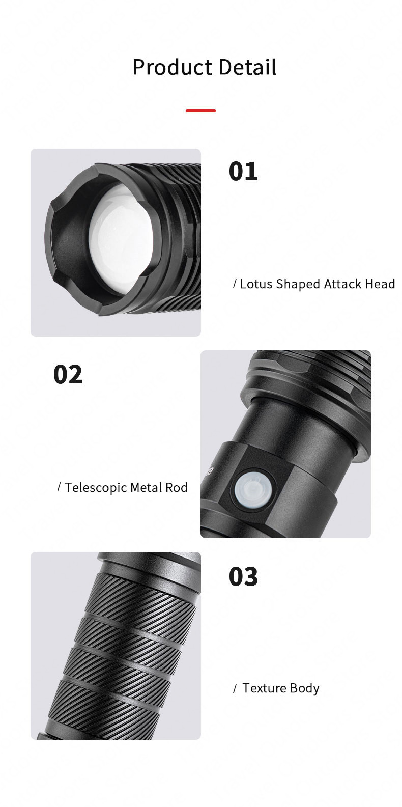 chất liệu đèn pin siêu sáng NatureHike NH20ZM009