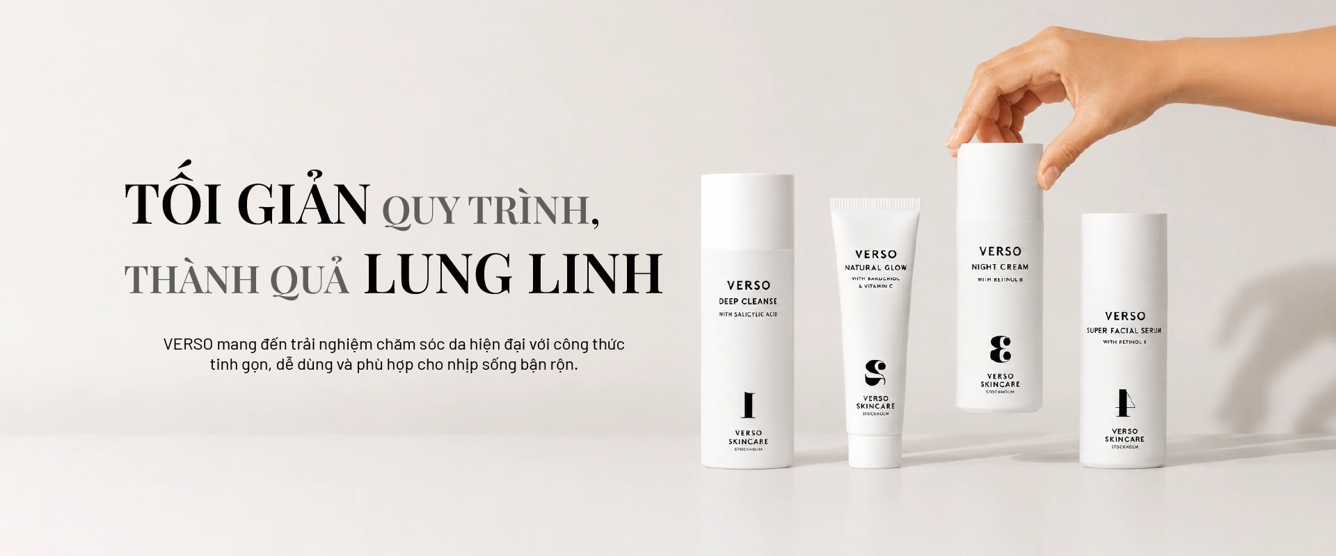 Tối giản quy trình skincare với Verso