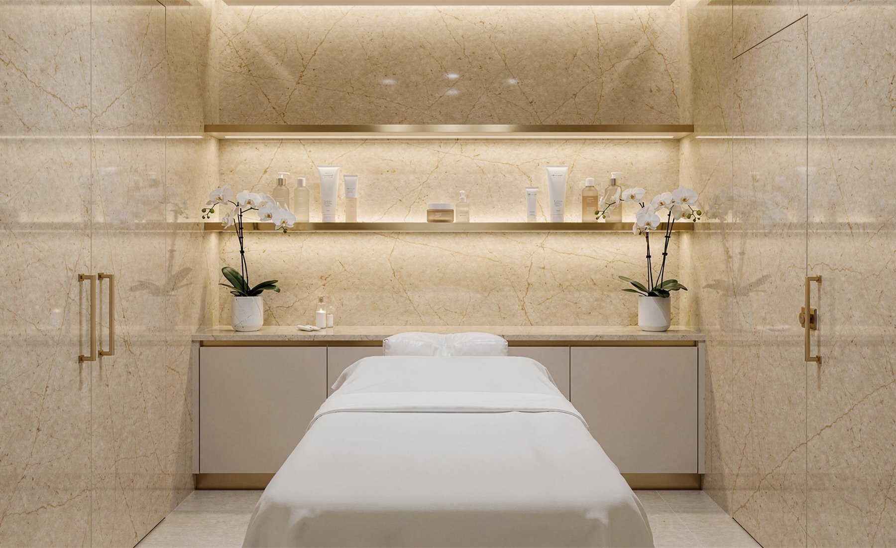 Phòng trị liệu ánh sáng vàng sang trọng