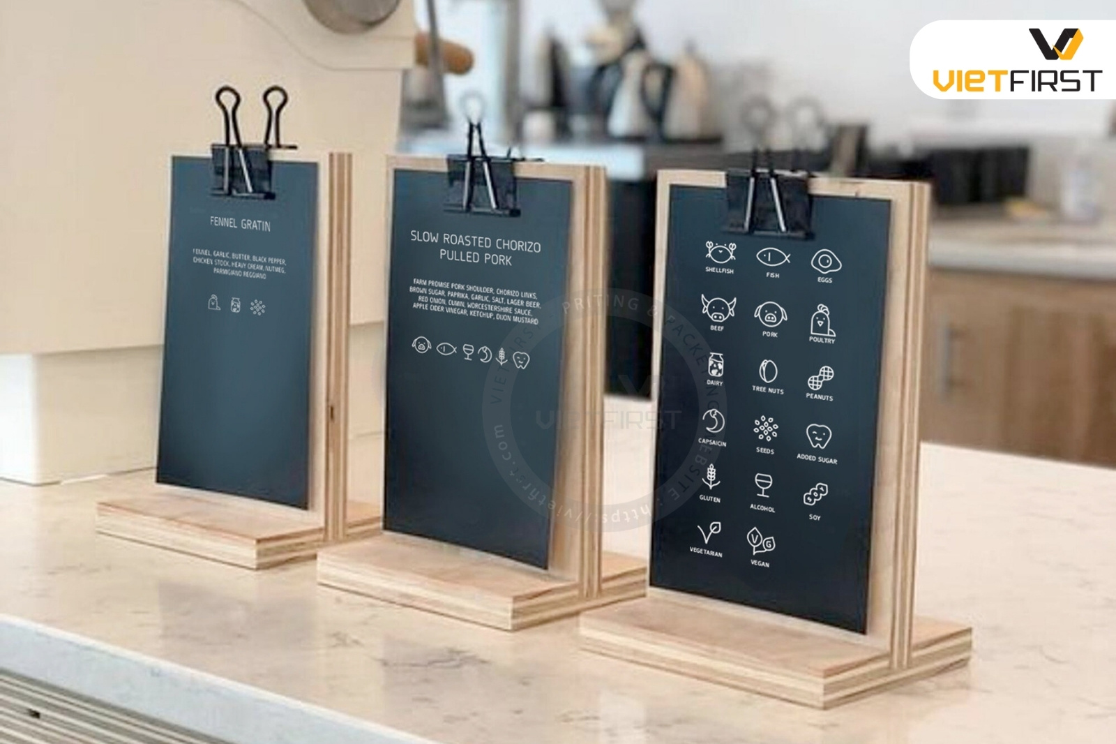 menu để bàn