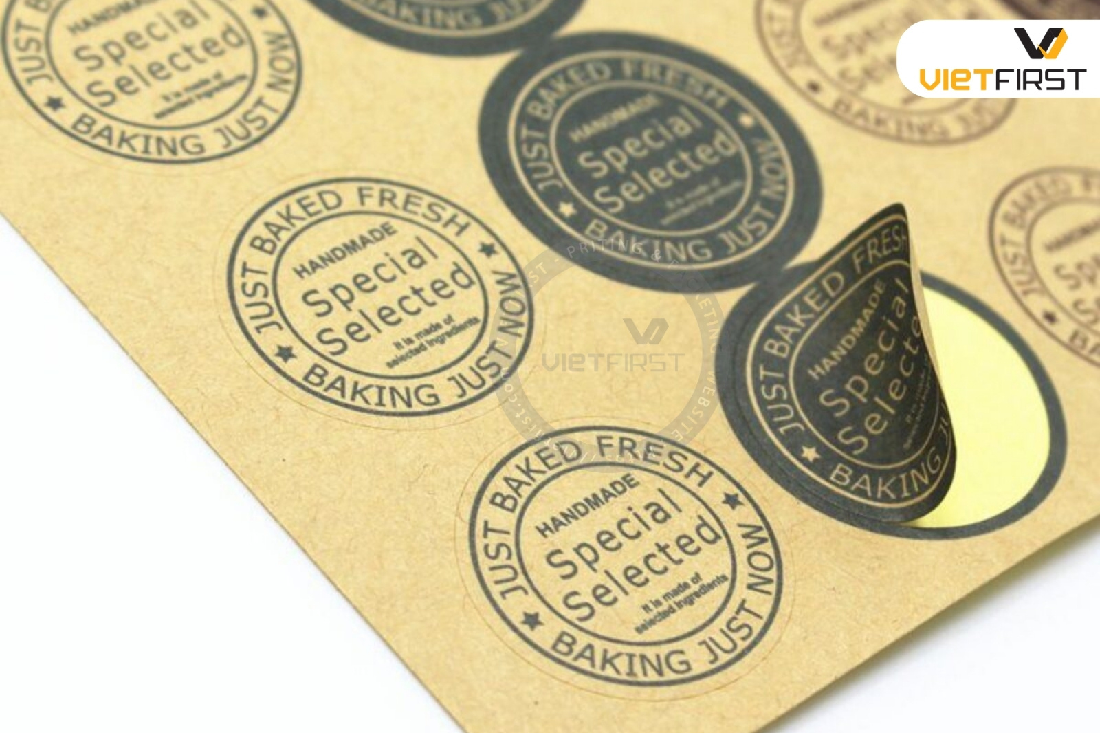tem decal giấy kraft