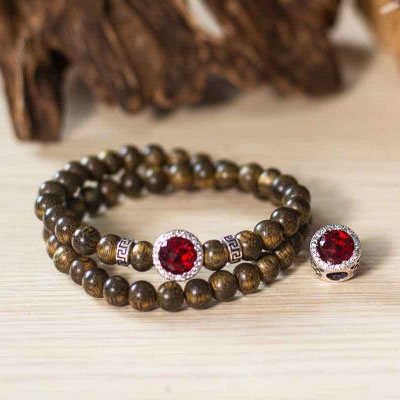 VÒNG TAY TRẦM HƯƠNG MIX MẶT ĐÁ PANDORA 925 TRẦM HƯƠNG KINH BẮC