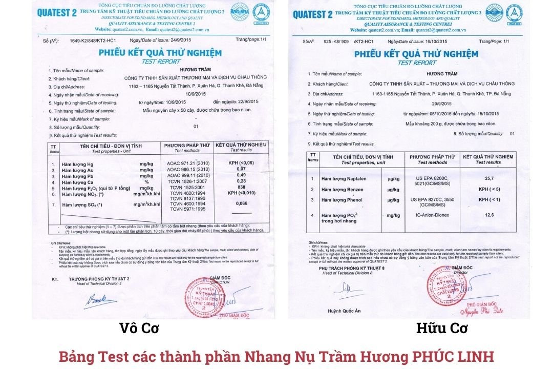 Mua Nhang Nụ Trầm Hương tại Quy Nhơn ở đâu yên tâm? Các sản phẩm Phúc Linh đã kiểm tra các hàm lượng chất ở Trung Tâm Kiểm Nghiệm.