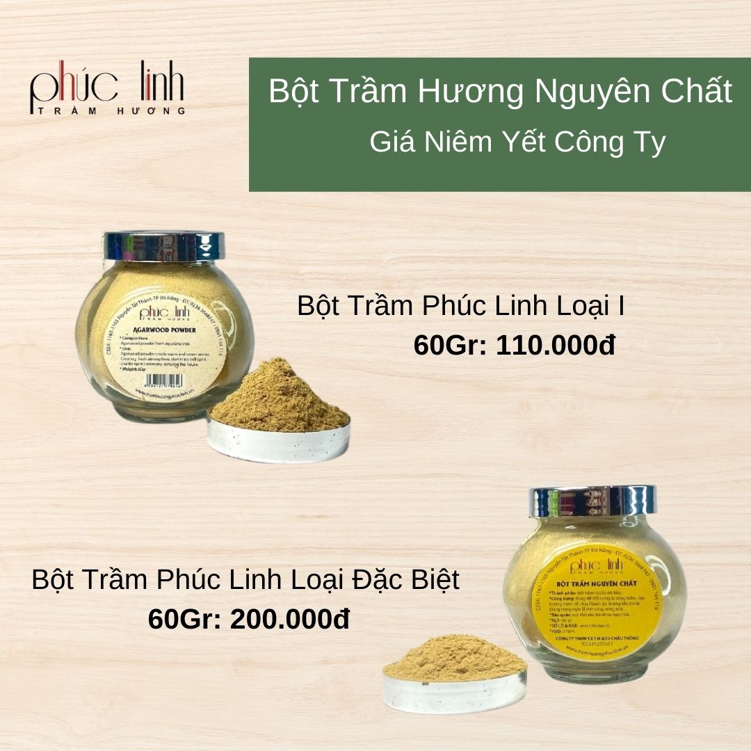Giá các loại Bột Trầm Hương của thương hiệu Trầm Hương Phúc Linh