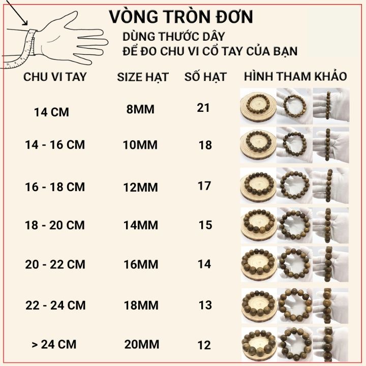Cách đo kích thước cổ tay để lựa chọn số hạt vòng trầm hương đạo thiên chúa thích hợp