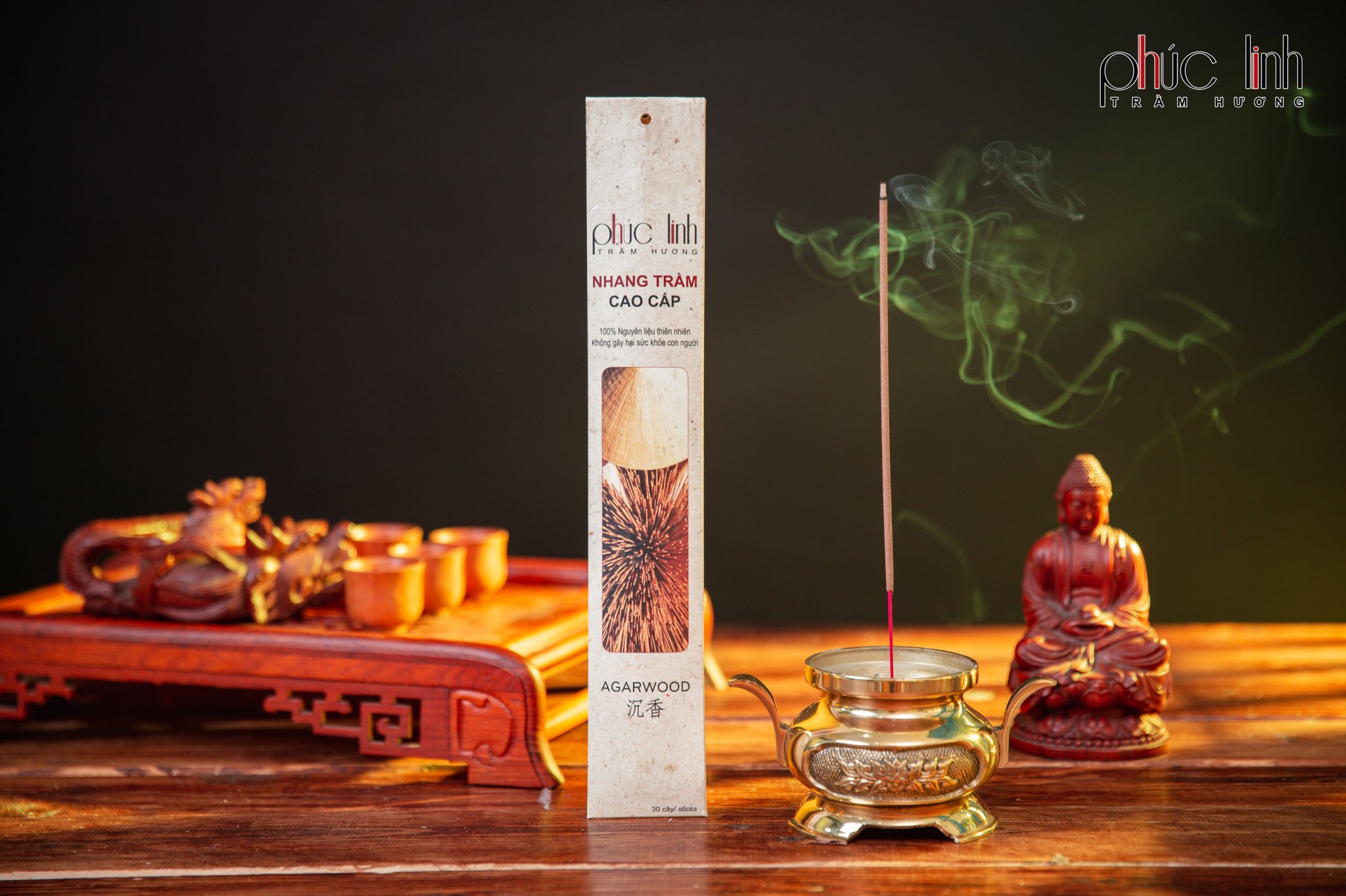 Hương Nhang Trầm PHÚC LINH Tép Đặc Biệt_30cm_32gr 100% nguyên liệu tự nhiên không hóa chất độc hại.