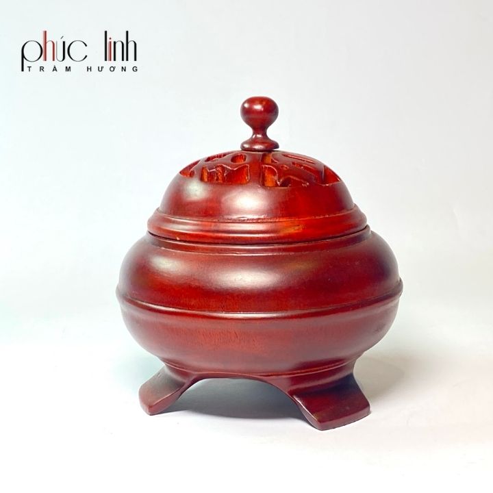 Lò Xông Trầm Bằng Gỗ Như Ý- Đỏ Nâu