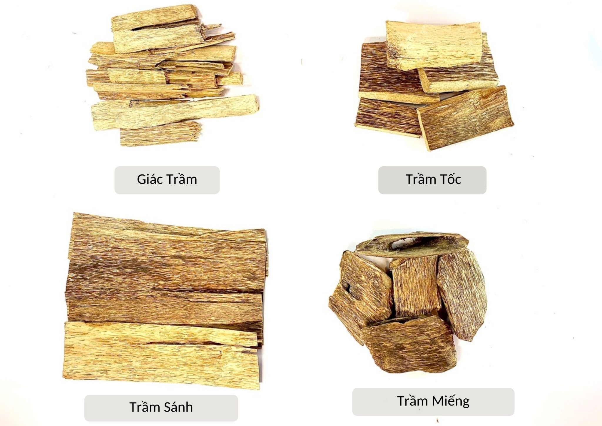 Các cấp bậc khác nhau phụ thuộc vào thời gian mà trầm hương được cấy tạo