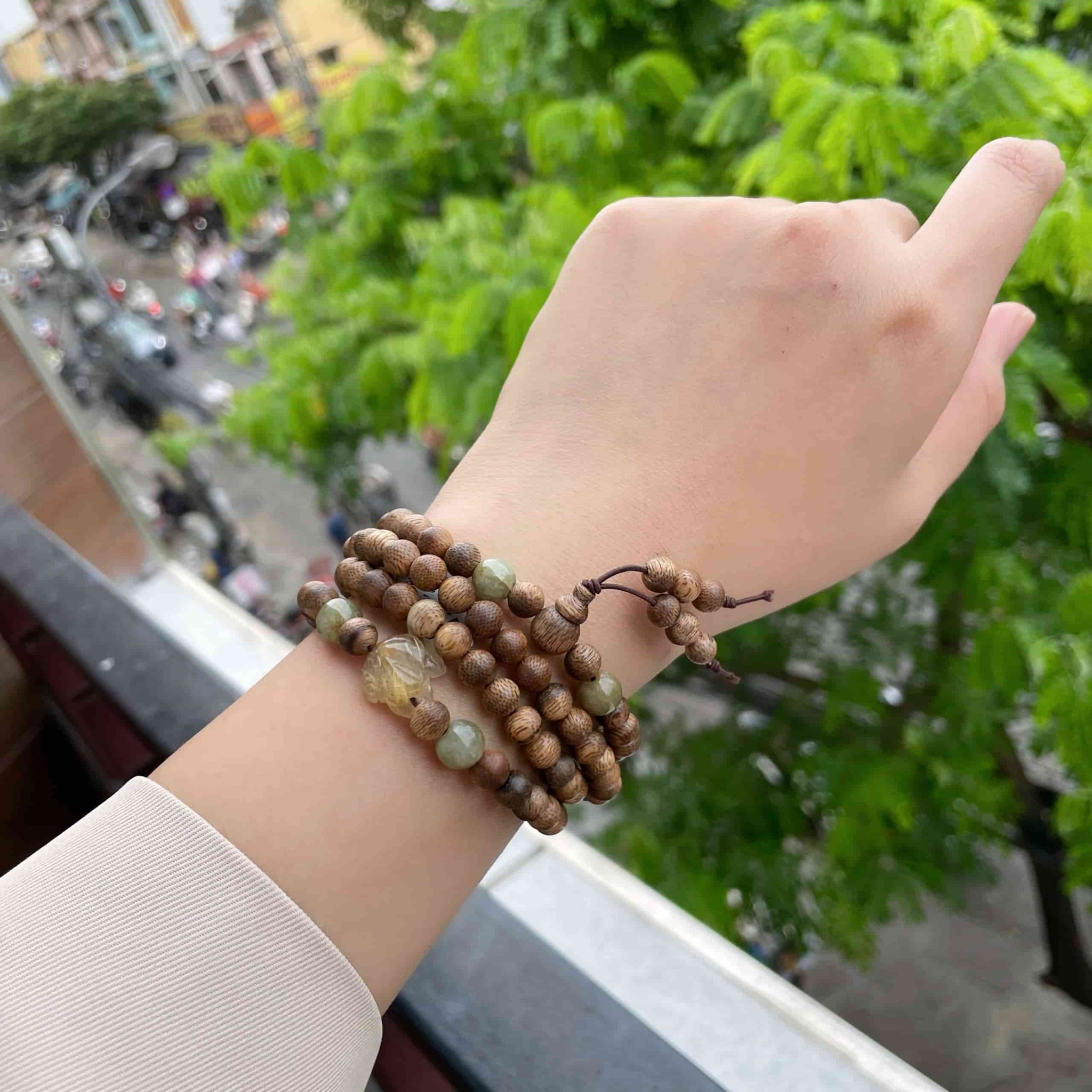 Vòng Cổ Phúc Linh Tốc Xám Quằn 6ly Phối Charm Hồ Ly Ngọc
