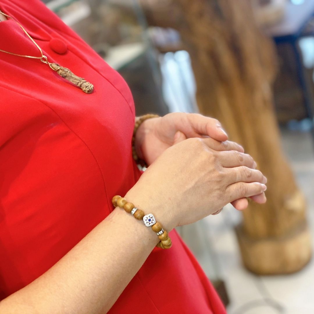 Vòng Tay Trầm Hương Mix Charm Bạc Phúc Linh